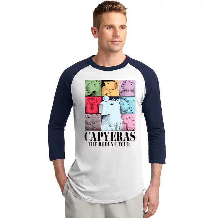 Cute Capybara Color Concert Animals Baseball Sleeve Shirt