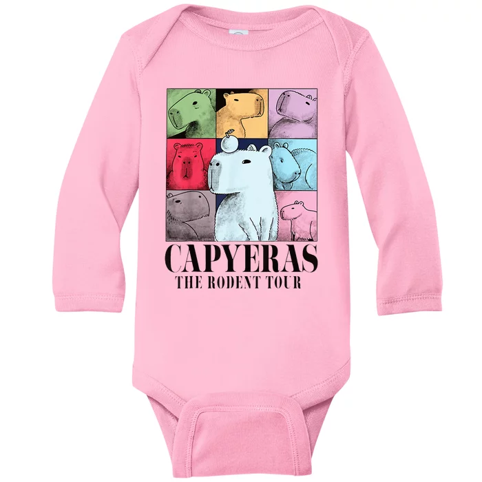 Cute Capybara Color Concert Animals Baby Long Sleeve Bodysuit