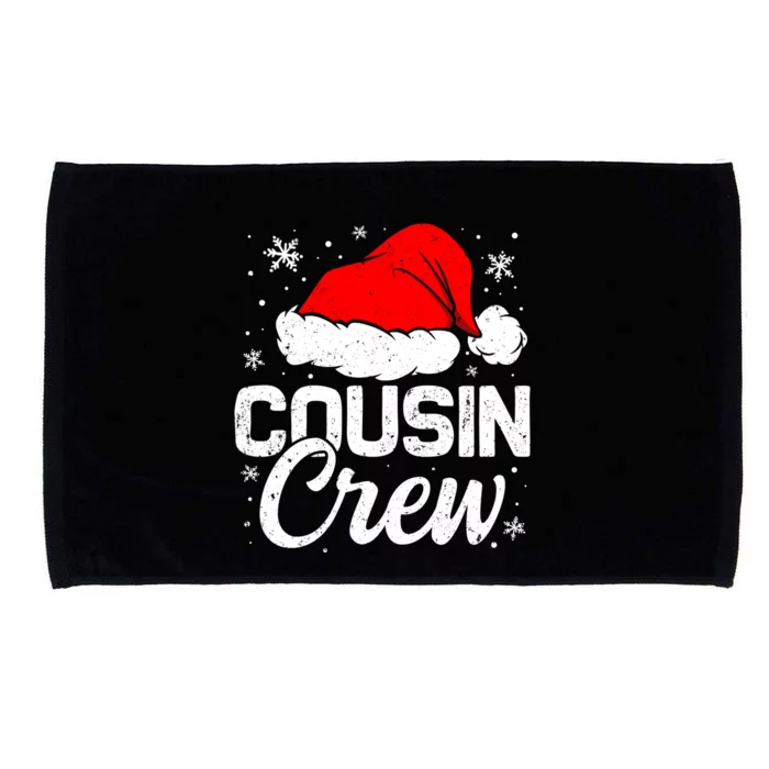 Christmas Cousin Crew Santa Hat Vintage Pajamas Family Xmas Cool Gift Microfiber Hand Towel