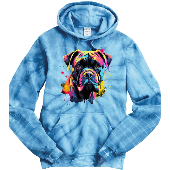 Cute Cane Corso Dog On Painted Cane Corso Tie Dye Hoodie