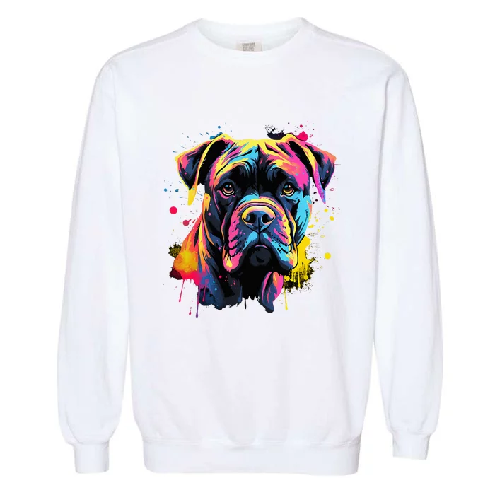 Cute Cane Corso Dog On Painted Cane Corso Garment-Dyed Sweatshirt