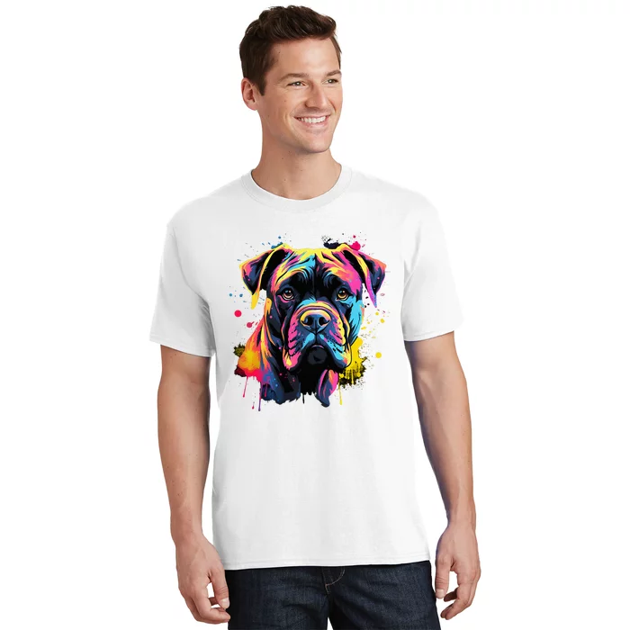 Cute Cane Corso Dog On Painted Cane Corso T-Shirt