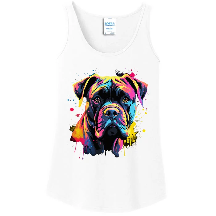 Cute Cane Corso Dog On Painted Cane Corso Ladies Essential Tank