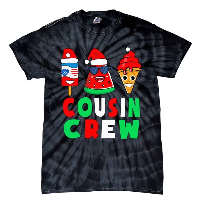 Cousin Crew Christmas In July Squad Pajamas Matching Family Tie-Dye T-Shirt