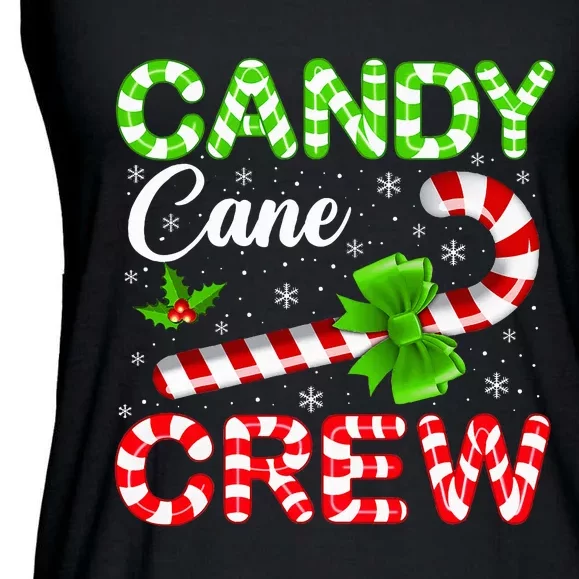 Candy Cane Crew Christmas Family Matching Ladies Essential Flowy Tank