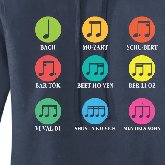 Classic Composers Classical Music Musical Notes Women's Pullover Hoodie