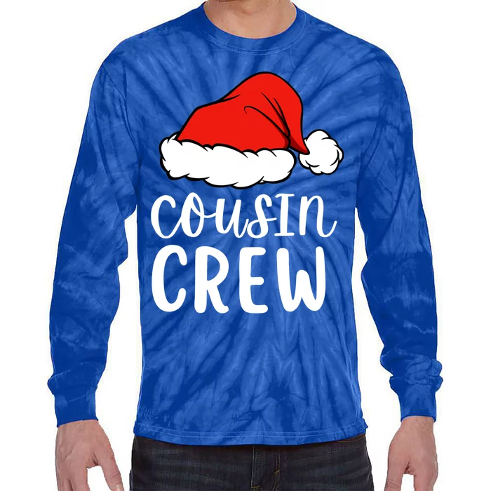 Christmas Cousin Crew Santa Matching Funny Pajamas Xmas Gift Tie-Dye Long Sleeve Shirt