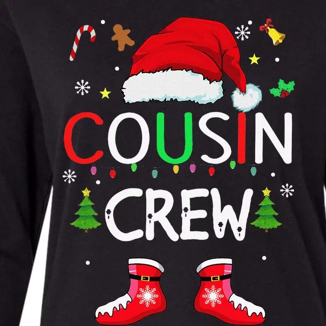 Cousin Crew Christmas Family Squad Naughty Matching Santa Womens Cotton Relaxed Long Sleeve T-Shirt