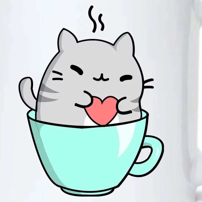 Cute Cat Coffee Lover Gift Black Color Changing Mug