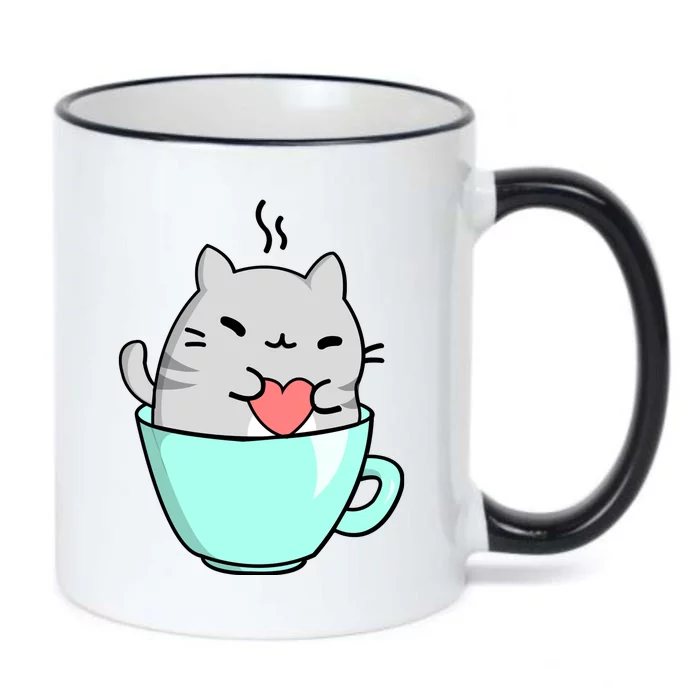 Cute Cat Coffee Lover Gift Black Color Changing Mug