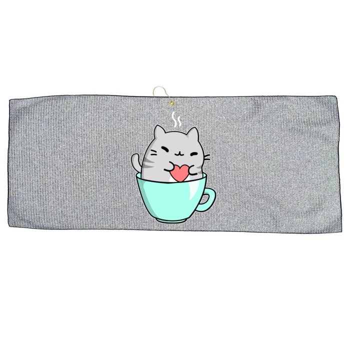 Cute Cat Coffee Lover Gift Large Microfiber Waffle Golf Towel