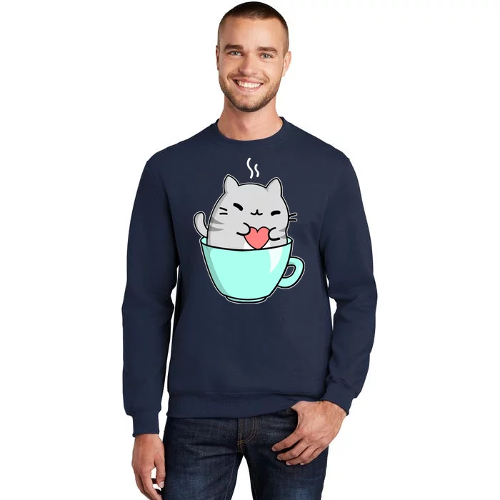 Cute Cat Coffee Lover Gift Sweatshirt