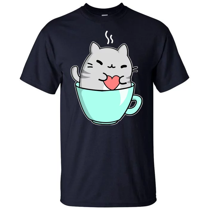 Cute Cat Coffee Lover Gift Tall T-Shirt