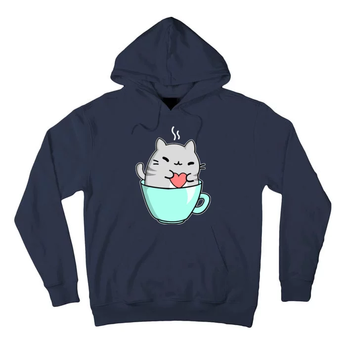 Cute Cat Coffee Lover Gift Tall Hoodie