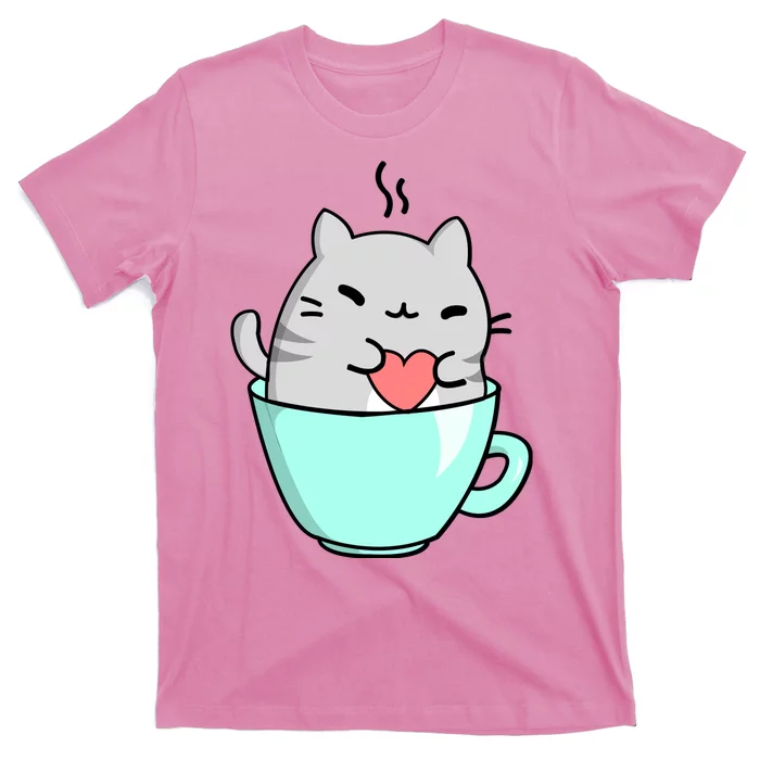 Cute Cat Coffee Lover Gift T-Shirt