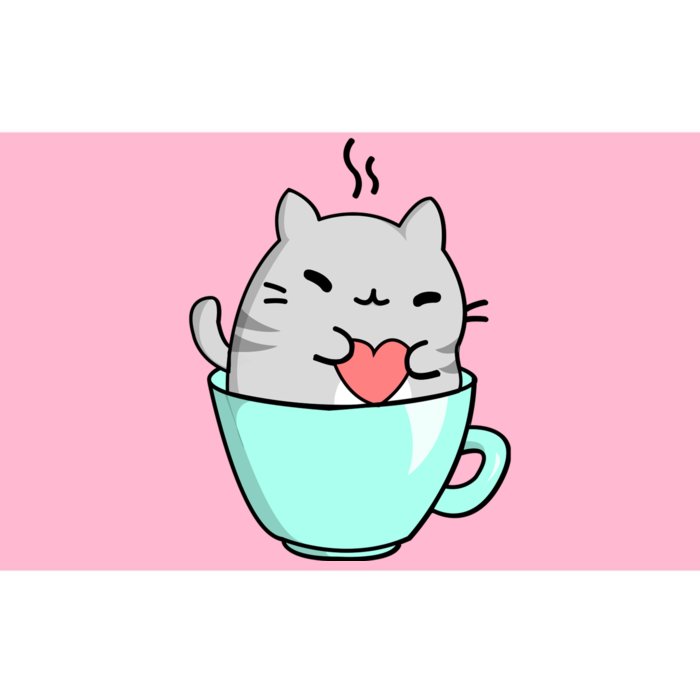 Cute Cat Coffee Lover Gift Bumper Sticker