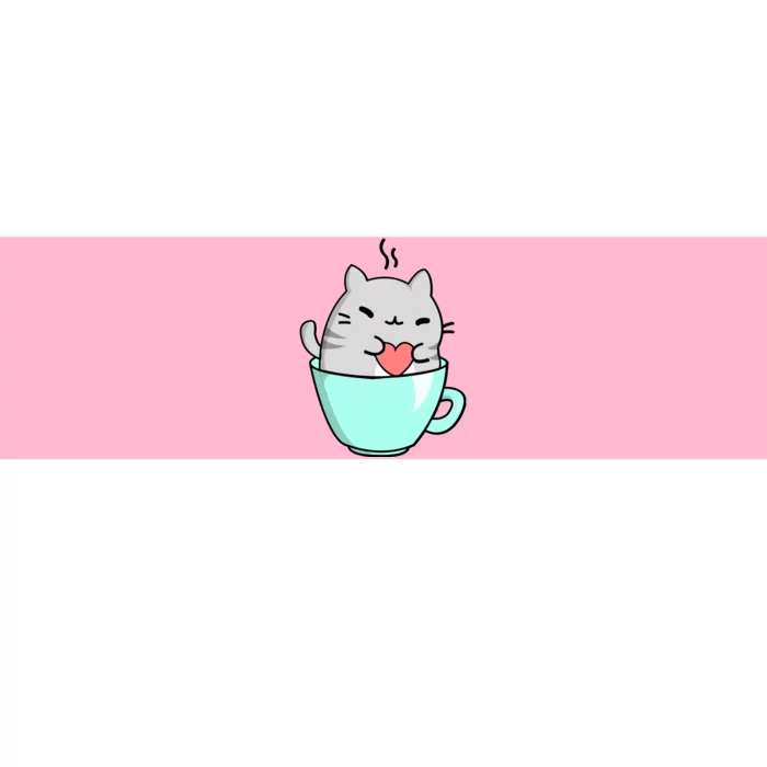 Cute Cat Coffee Lover Gift Bumper Sticker