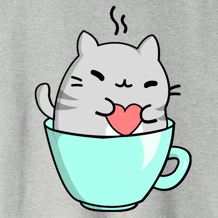 Cute Cat Coffee Lover Gift Women's Crop Top Tee