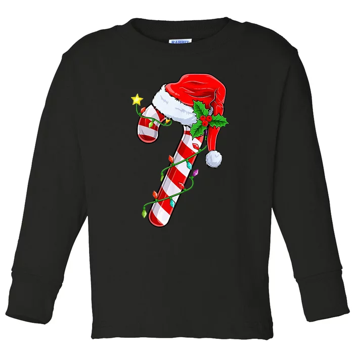 candy cane crew christmas lights family matching Toddler Long Sleeve Shirt