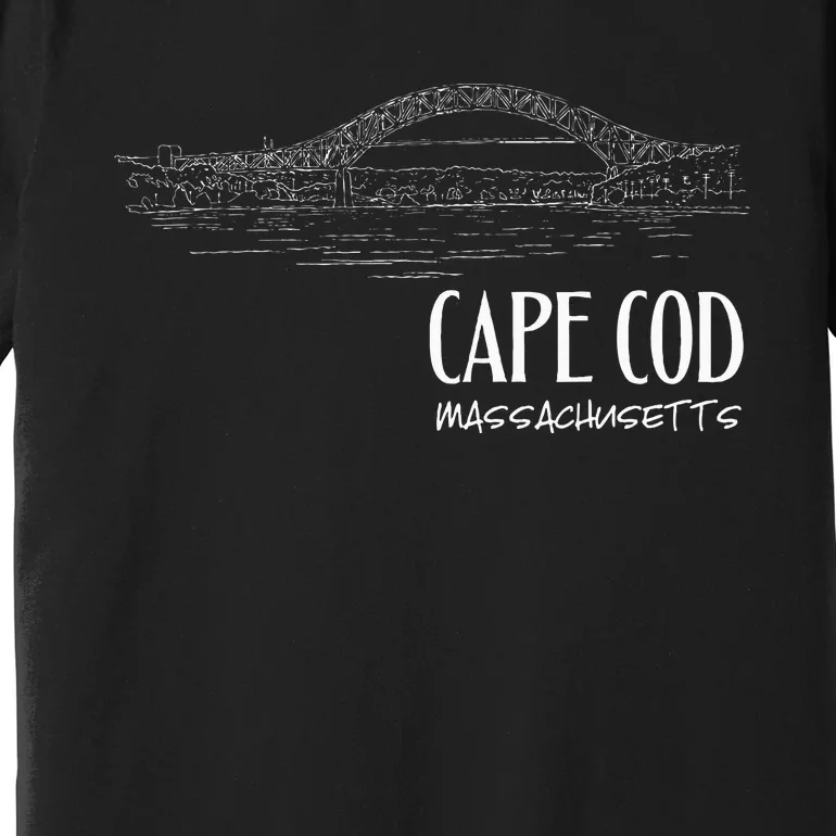 Cape Cod Canal Sagamore Bridge Illustration Art Souvenir Premium T-Shirt