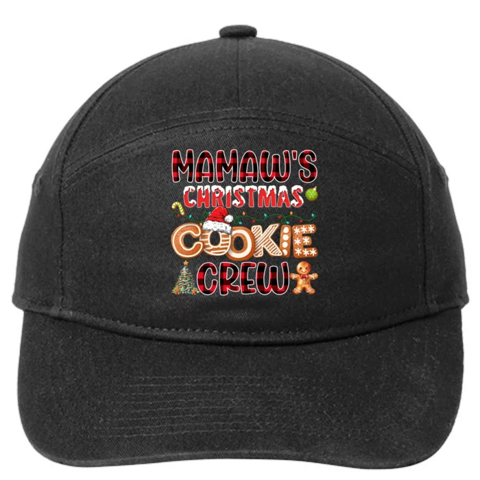 Christmas Cookie Crew Red Plaid Matching Family 7-Panel Snapback Hat