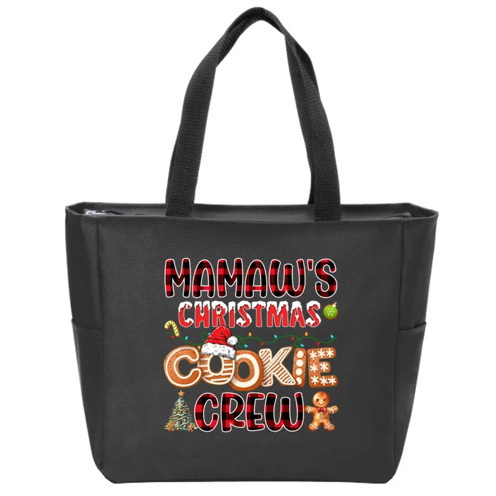 Christmas Cookie Crew Red Plaid Matching Family Zip Tote Bag