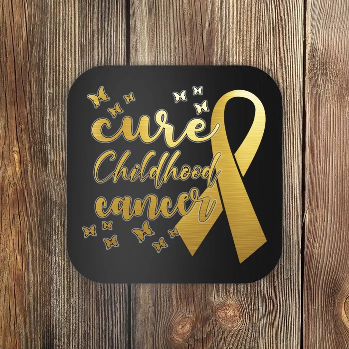 Cure Childhood Cancer Butterflies Ribbon Coaster