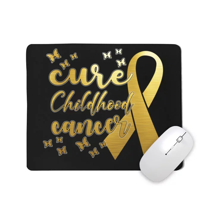 Cure Childhood Cancer Butterflies Ribbon Mousepad