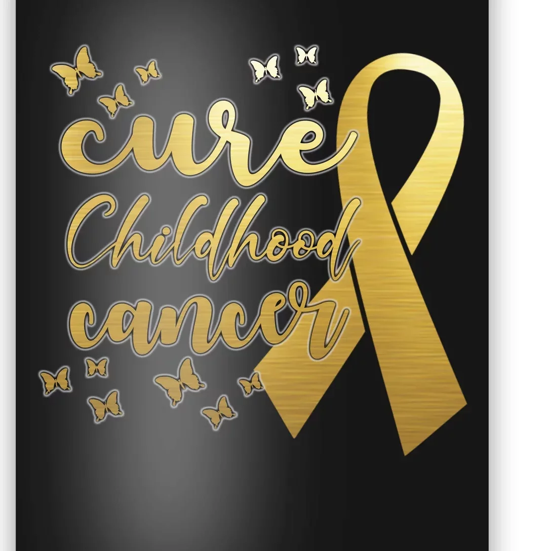 Cure Childhood Cancer Butterflies Ribbon Poster