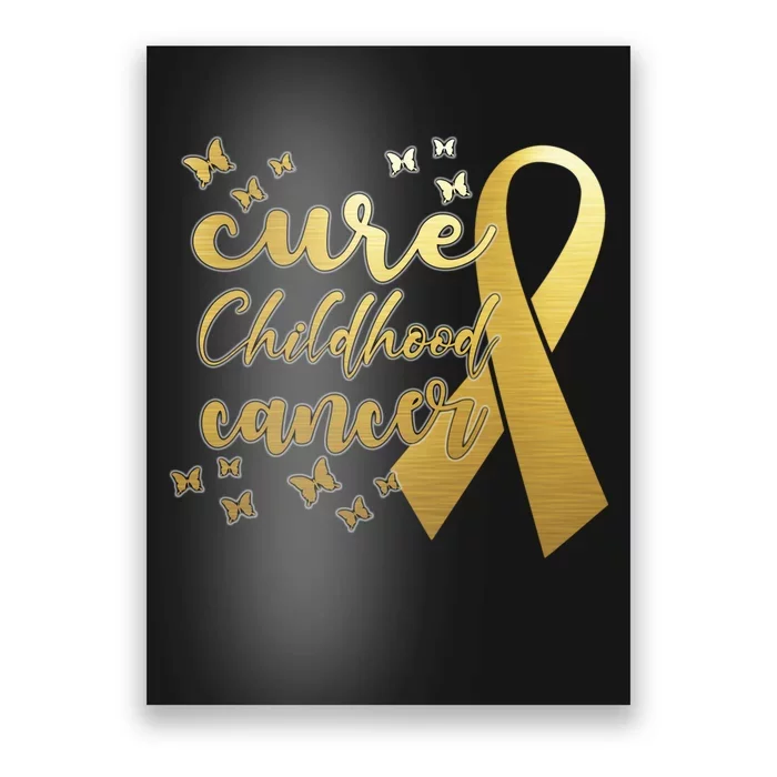 Cure Childhood Cancer Butterflies Ribbon Poster