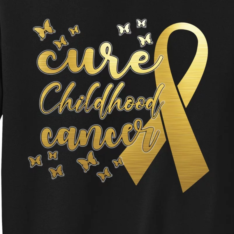 Cure Childhood Cancer Butterflies Ribbon Tall Sweatshirt