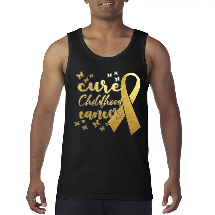 Cure Childhood Cancer Butterflies Ribbon Tank Top