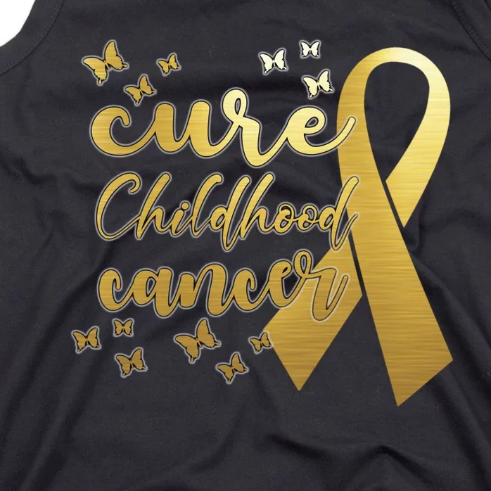 Cure Childhood Cancer Butterflies Ribbon Tank Top