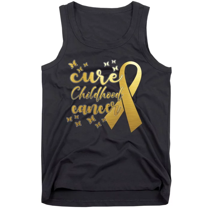 Cure Childhood Cancer Butterflies Ribbon Tank Top