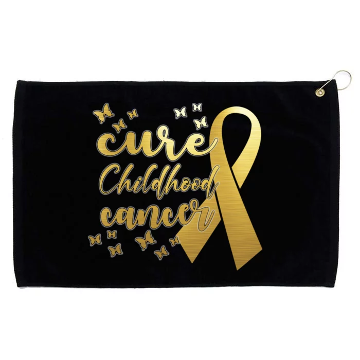 Cure Childhood Cancer Butterflies Ribbon Grommeted Golf Towel