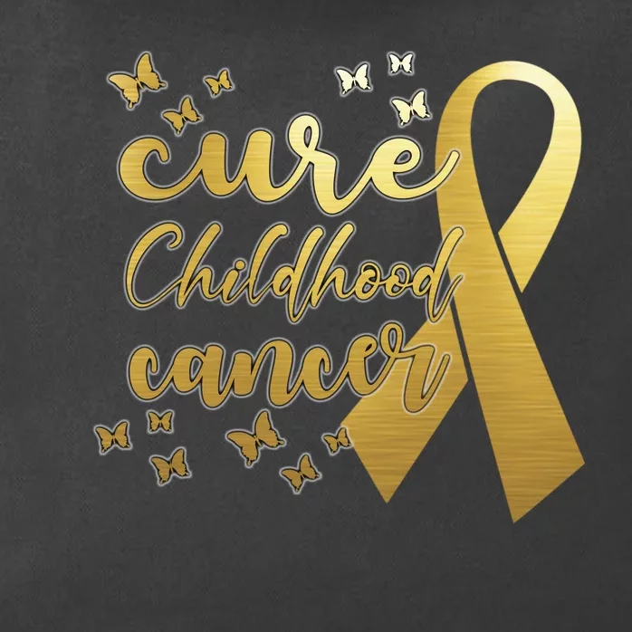 Cure Childhood Cancer Butterflies Ribbon Zip Tote Bag