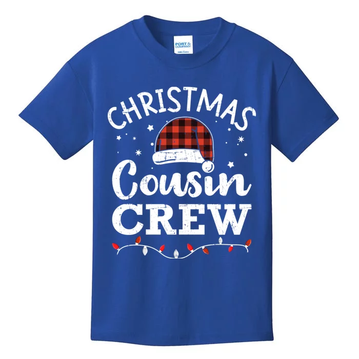 Christmas Cousin Crew With Santa Hat Matching Xmas Pajama Meaningful Gift Kids T-Shirt