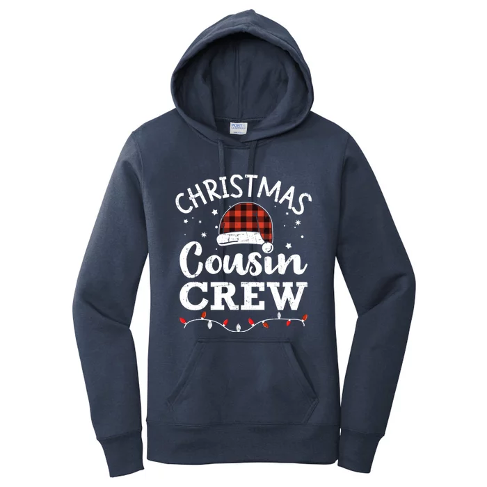 Christmas Cousin Crew With Santa Hat Matching Xmas Pajama Meaningful Gift Women's Pullover Hoodie