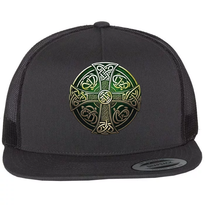 Celtic Cross Flat Bill Trucker Hat