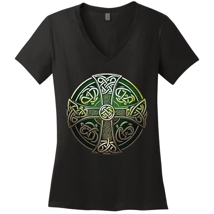 Celtic Cross Women's V-Neck T-Shirt