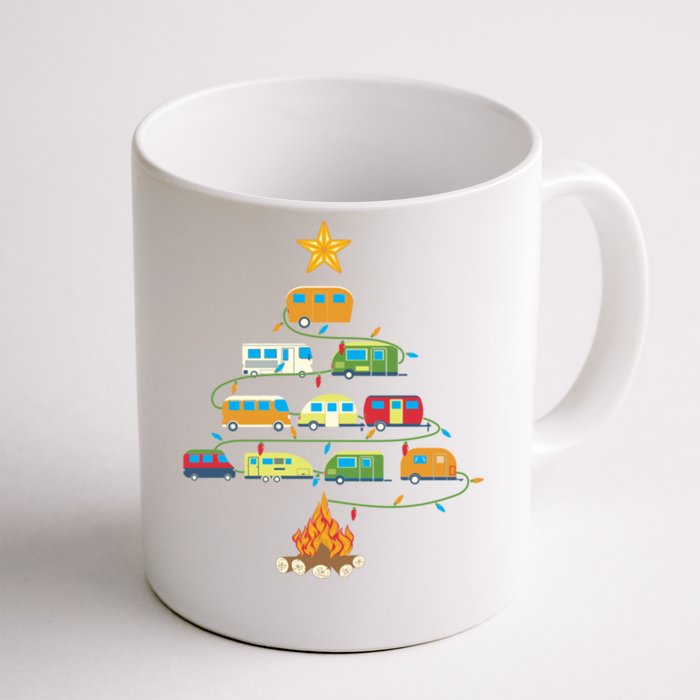 Christmas Camper Camping Crew Road Trip Funny Gift Front & Back Coffee Mug