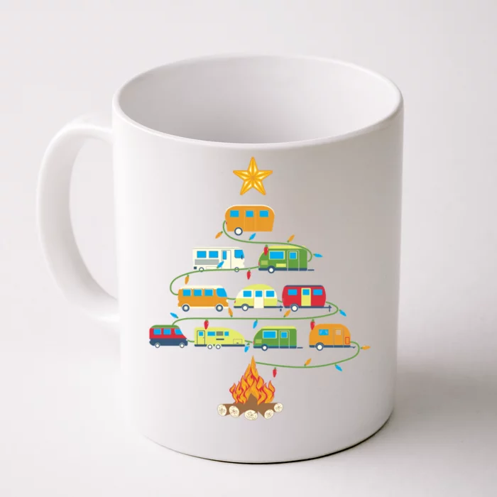 Christmas Camper Camping Crew Road Trip Funny Gift Front & Back Coffee Mug