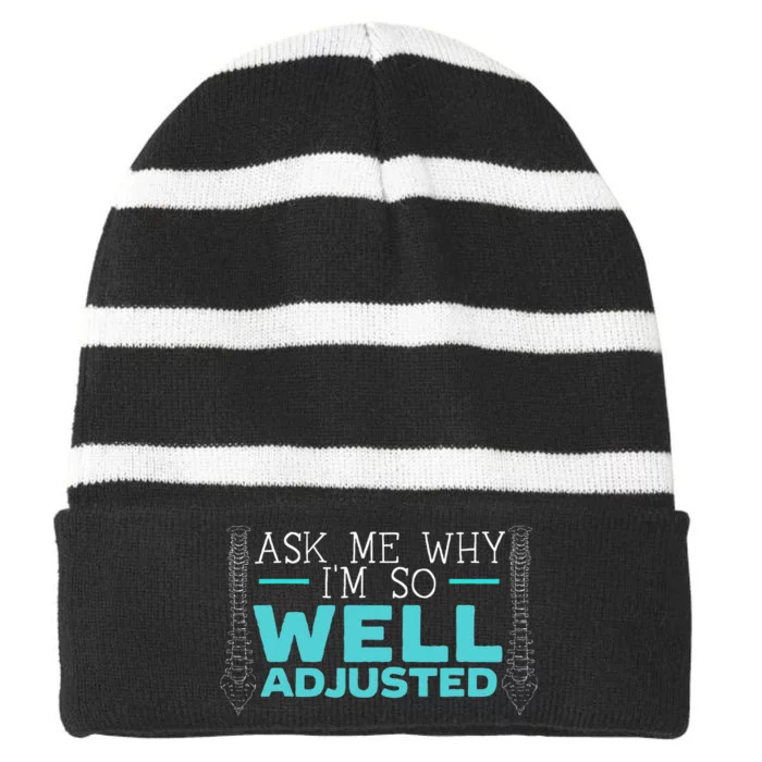 Chiro Crew Chiropractor Chiropractic Spine Surgeon Striped Beanie with Solid Band