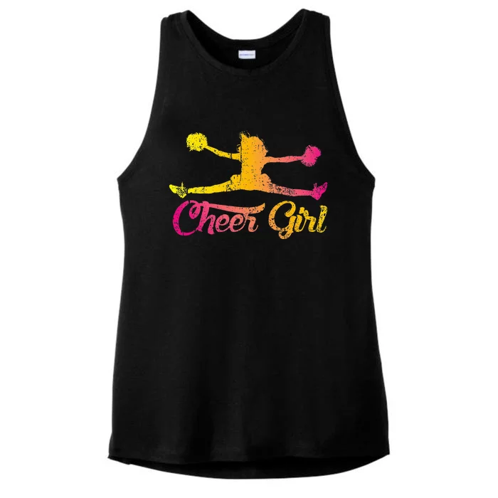 Cheerleader Cheer  Cheering Colorful Cheerleading Ladies Tri-Blend Wicking Tank