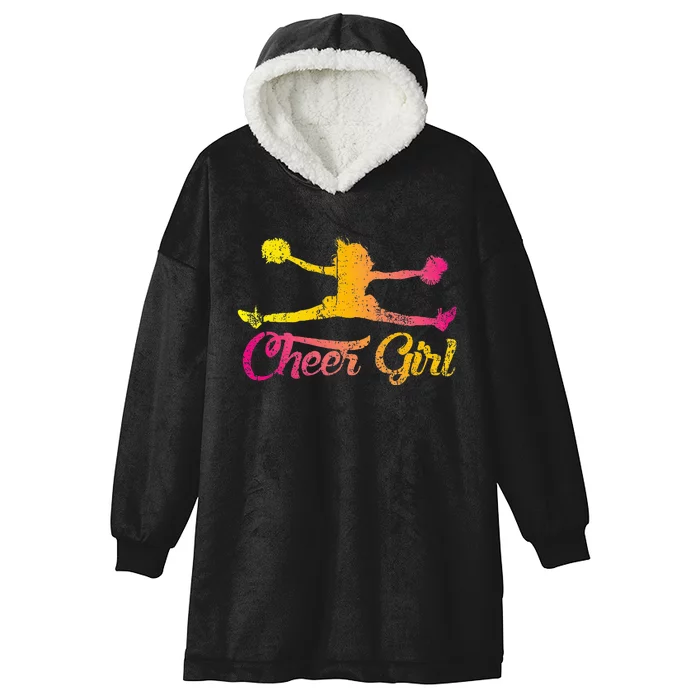 Cheerleader Cheer  Cheering Colorful Cheerleading Hooded Wearable Blanket