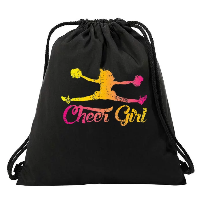 Cheerleader Cheer  Cheering Colorful Cheerleading Drawstring Bag