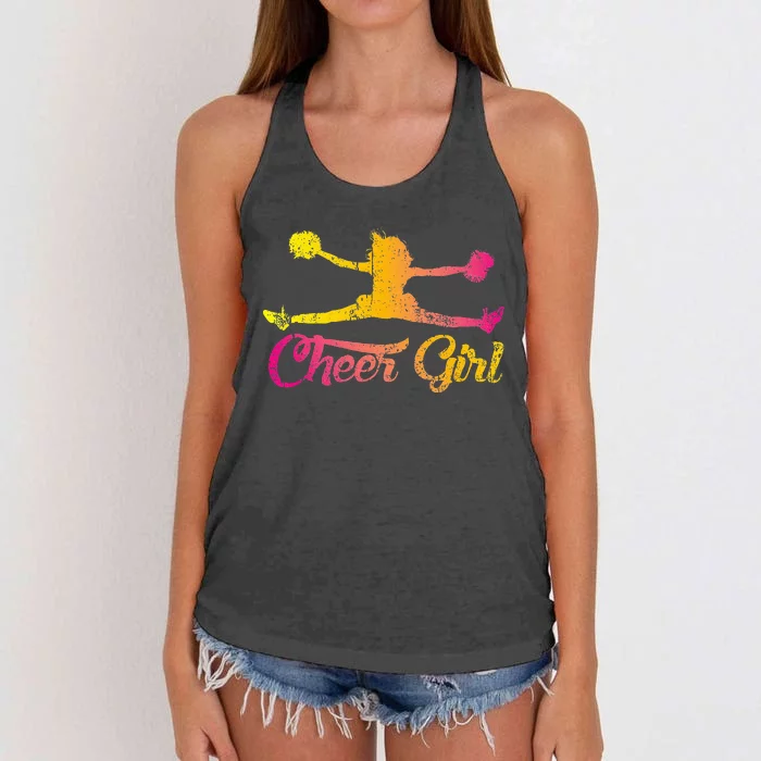 Cheerleader Cheer  Cheering Colorful Cheerleading Women's Knotted Racerback Tank