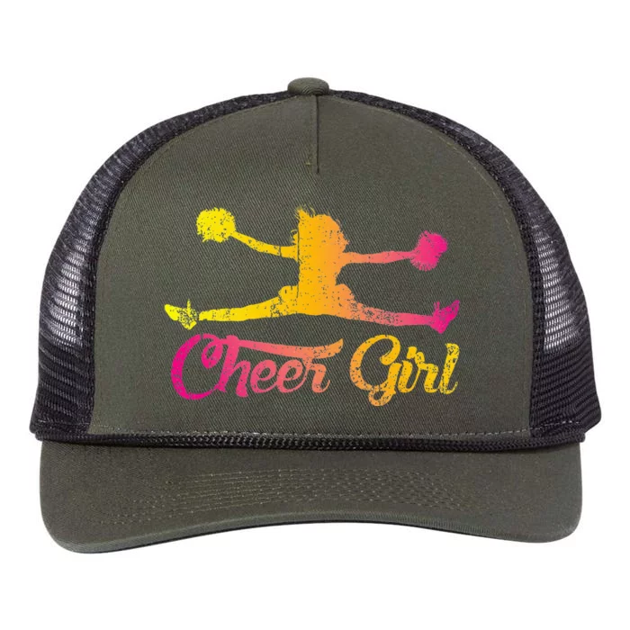 Cheerleader Cheer  Cheering Colorful Cheerleading Retro Rope Trucker Hat Cap