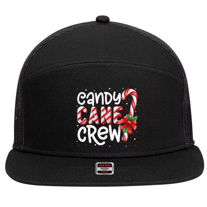 Candy Cane Crew Funny Christmas Candy Lover Xmas 7 Panel Mesh Trucker Snapback Hat