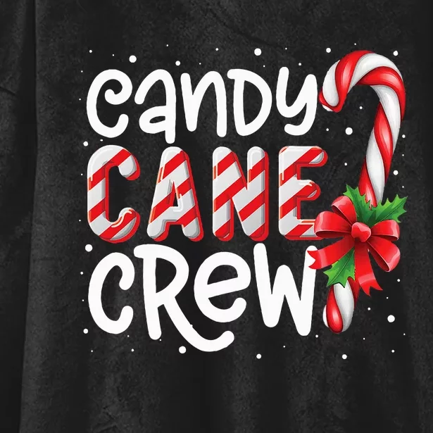 Candy Cane Crew Funny Christmas Candy Lover Xmas Hooded Wearable Blanket